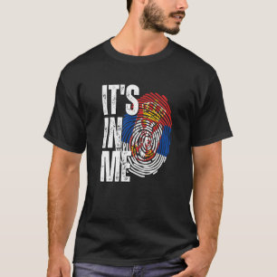 Es ist in mir Serbien Flag Fingerprint serbisches T-Shirt