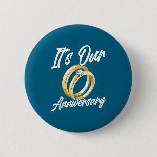 Es ist Jubiläum Ehemann Ehefrau Verheiratet Kunstw Button