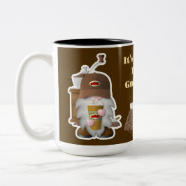 Es ist Kaffeezeit, Gnome! Zweifarbige Tasse