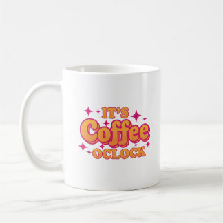 "Es ist Kaffeezeit" Helles Rosa und Orange Tasse