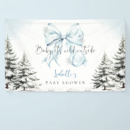 Es ist kalt draußen, blaue Schleife Baby Shower Pa Banner
