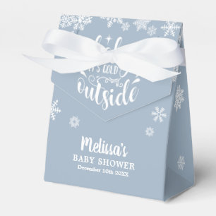 Es ist kalt draußen Boy Blue Winter Baby Shower Geschenkschachtel