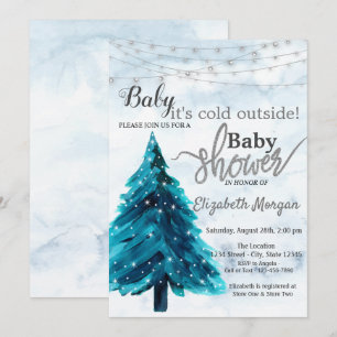 Es ist kalt draußen Fichte Winter Baby Shower Einladung