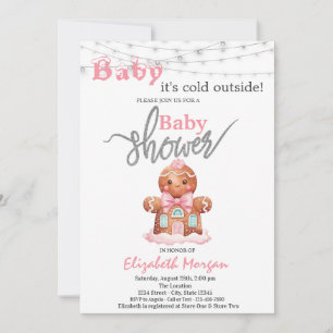 Es ist kalt draußen Gingerbread Girl Baby Shower Einladung