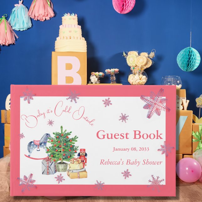 Es ist kalt draußen Weihnachten Pink Girl Baby Dus Gästebuch (Von Creator hochgeladen)