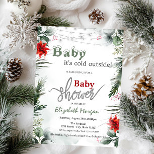 Es ist kalt draußen Weihnachtssternzweige Baby Sho Acryleinladungen