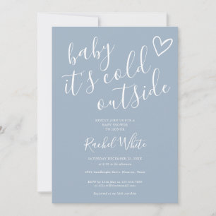 Es ist kalt draußen Winter-Baby-Party Dusty Blue Einladung