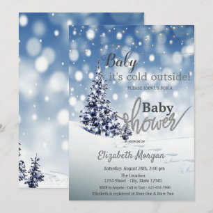 Es ist kalt draußen Winter-Kiefer-Baby-Party Einladung
