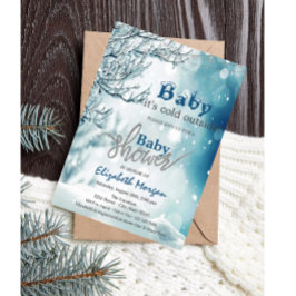 Es ist kalt draußen Winter Wonderland Baby Dusche  Einladung