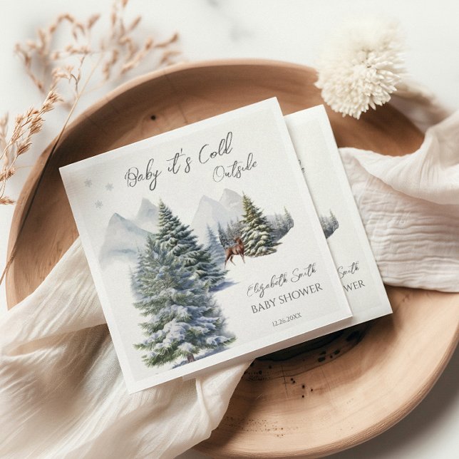 Es ist kalt draußen Winter Wonderland Gender Neutr Serviette (Von Creator hochgeladen)