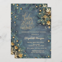 Es ist kalte Outside Pine Tree Branches Baby Dusch