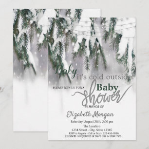 Es ist kalte Outside Pine Tree Snow Baby Dusche Einladung