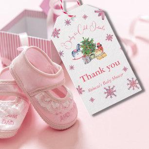 Es ist kalte Outside Pink Girl Winter Baby Dusche Geschenkanhänger