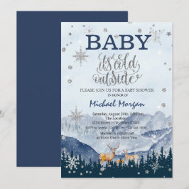 Es ist kalte Outside Rentiers Mountains Baby Dusch Einladung