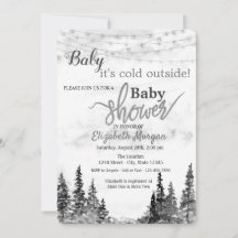 Es ist kalte Outside Winter Forest Gray Baby Dusch