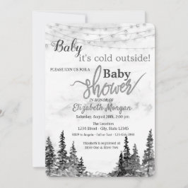 Es ist kalte Outside Winter Forest Gray Baby Dusch Einladung