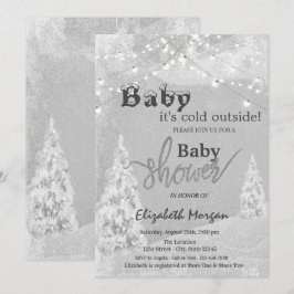 Es ist kalte Outside Winter Forest Gray Baby Dusch Einladung