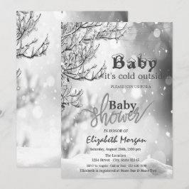 Es ist kalte Outside Winter Tree Baby Dusche Einladung