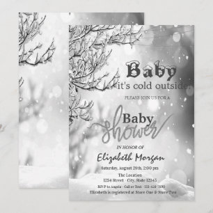 Es ist kalte Outside Winter Tree Baby Dusche Einladung