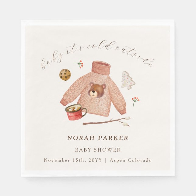 Es ist kalte Winter Camping Kleidung Kinderdusche Serviette (Vorderseite)