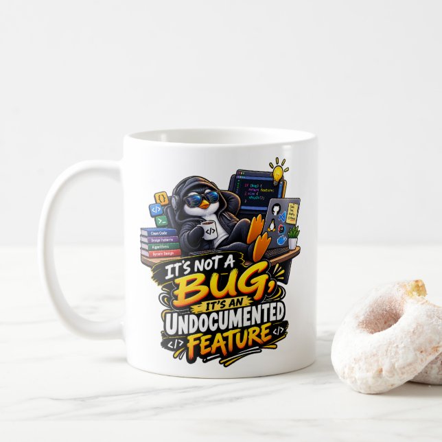 Es ist kein Fehler, es ist eine Funktion Software  Kaffeetasse (Mit Donut)