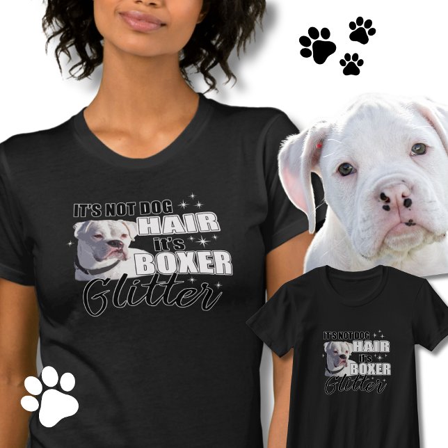 Es ist kein Hund, es ist Glitzer - weißer Boxerhun T-Shirt (If you have a white Boxer dog, you understand ALL about dog glitter. Fun gift for a white Boxer Mom)