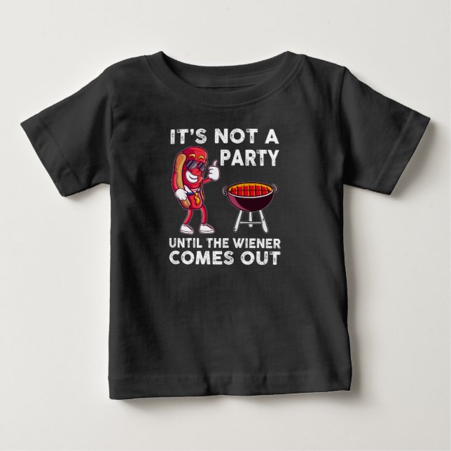 Es ist kein Party, bis die Dackel rauskommt, lusti Baby T-shirt (Vorderseite)
