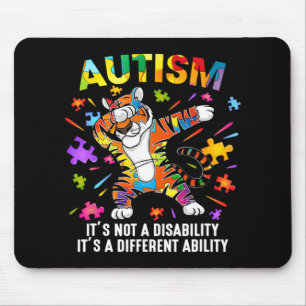 Es ist keine Behinderung Tiger Autismus Bewusstsei Mousepad