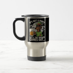 Es ist keine Party, bis Dachshund Irish Beer Wiene Reisebecher