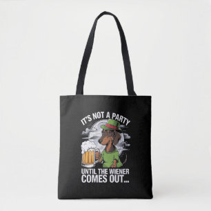 Es ist keine Party, bis Dachshund Irish Beer Wiene Tasche