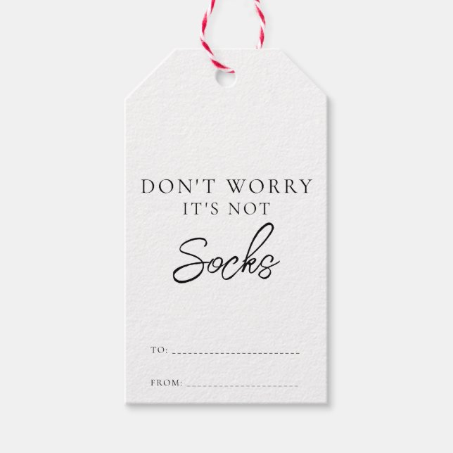Es ist keine Socken Geschenkkarte Weihnachten lust Geschenkanhänger (Vorderseite)