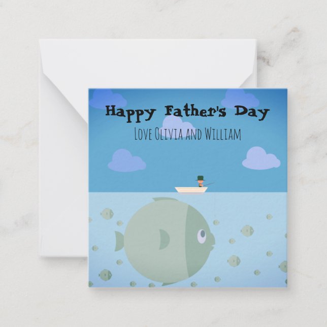Es ist lustig, dass ich lieber den Vater fischen w Mitteilungskarte (Vorderseite)