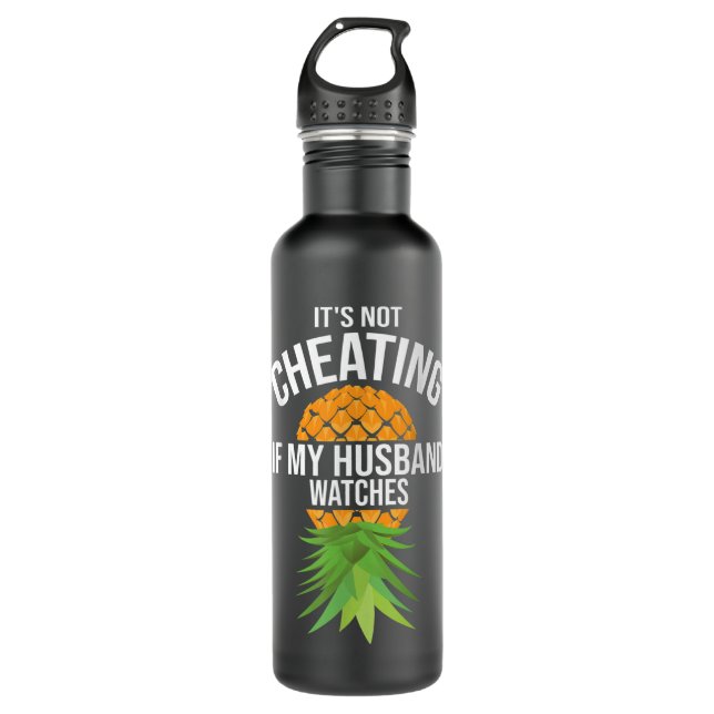 Es ist lustig, wenn mein Ehemann Geschenke beobach Edelstahlflasche (Vorderseite)