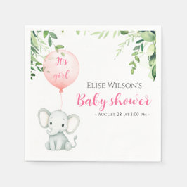 Es ist Mädchen! Niedliches kleines Elefantenbaby m Serviette