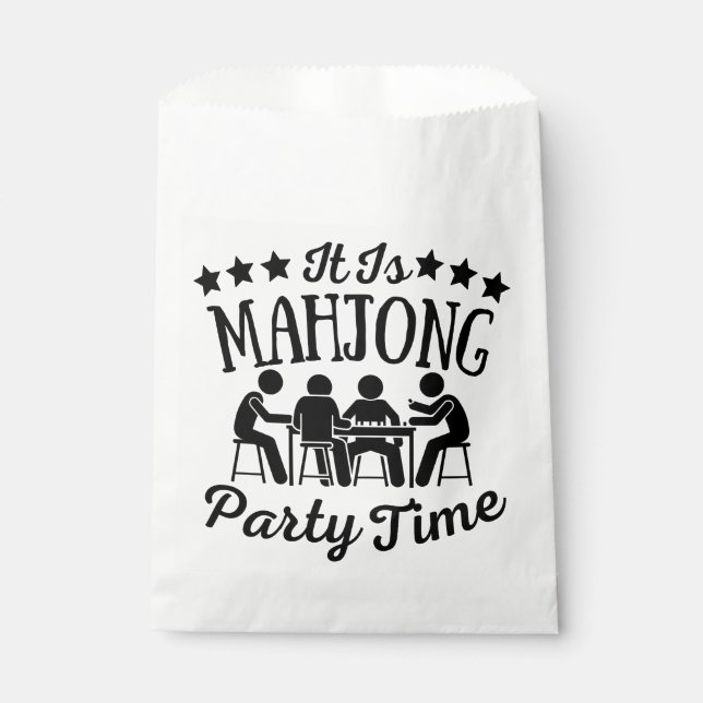 Es ist Mahjong Party Zeit | Funny mahjong Geschenktütchen (Vorderseite)