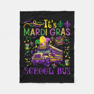 Es ist Mardi Gras School Busfahrer Team Costume Ma Fleecedecke