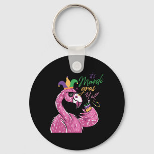 Es ist Mardi Gras Yall Shenanigan Beans Flamingo Schlüsselanhänger