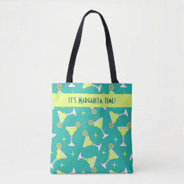 Es ist Margarita Time Retro Cocktail Gemustert Blu Tasche