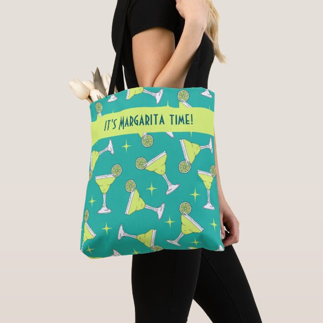 Es ist Margarita Time Retro Cocktail Gemustert Blu Tasche (Von Nahem)
