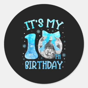 Es ist mein 10. Geburtstag Coquette Bow Disco 10 J Runder Aufkleber