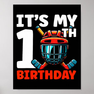 Es ist mein 10. Geburtstag Hockeyspieler 10 Jahre Poster