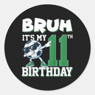 Es ist mein 11. Geburtstag Junge Fußball Footbyll  Runder Aufkleber
