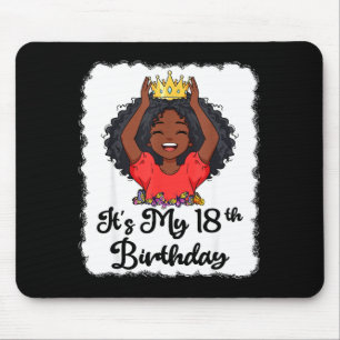 Es ist mein 18. Geburtstag Schwarze Mädchen Prinze Mousepad