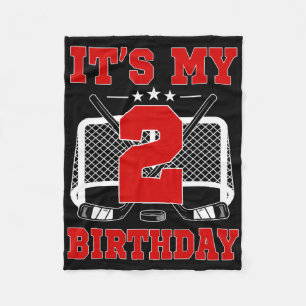 Es ist mein 2. Geburtstag Mädchen Eishockey Thema  Fleecedecke