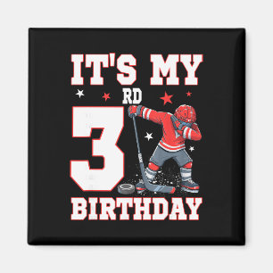 Es ist mein 3. Geburtstag Junge Eishockey Dabbing Magnet