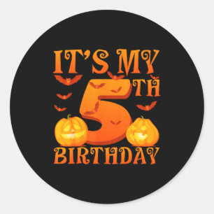 Es ist mein 5. Geburtstag Kürbisse 5 Jahre alt Hal Runder Aufkleber