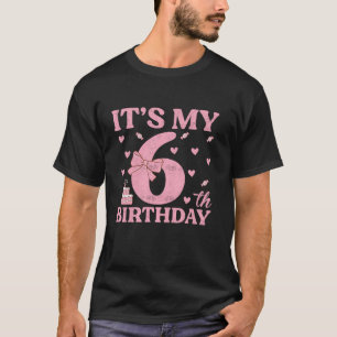 Es ist mein 6. Geburtstag Ästhetik Pink Bow Coquet T-Shirt