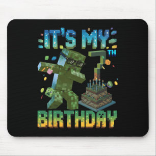 Es ist mein 7. Geburtstag Gamer Pixel Nummer Gebur Mousepad