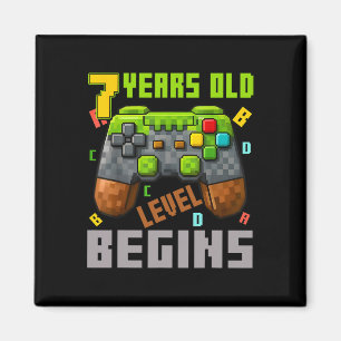 Es ist mein 7. Geburtstag Pixel Gaming Controller  Magnet