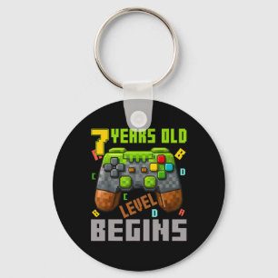 Es ist mein 7. Geburtstag Pixel Gaming Controller  Schlüsselanhänger